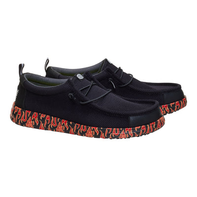 Wally Work CE Flames Slip Resistant - Black/Salsa Red