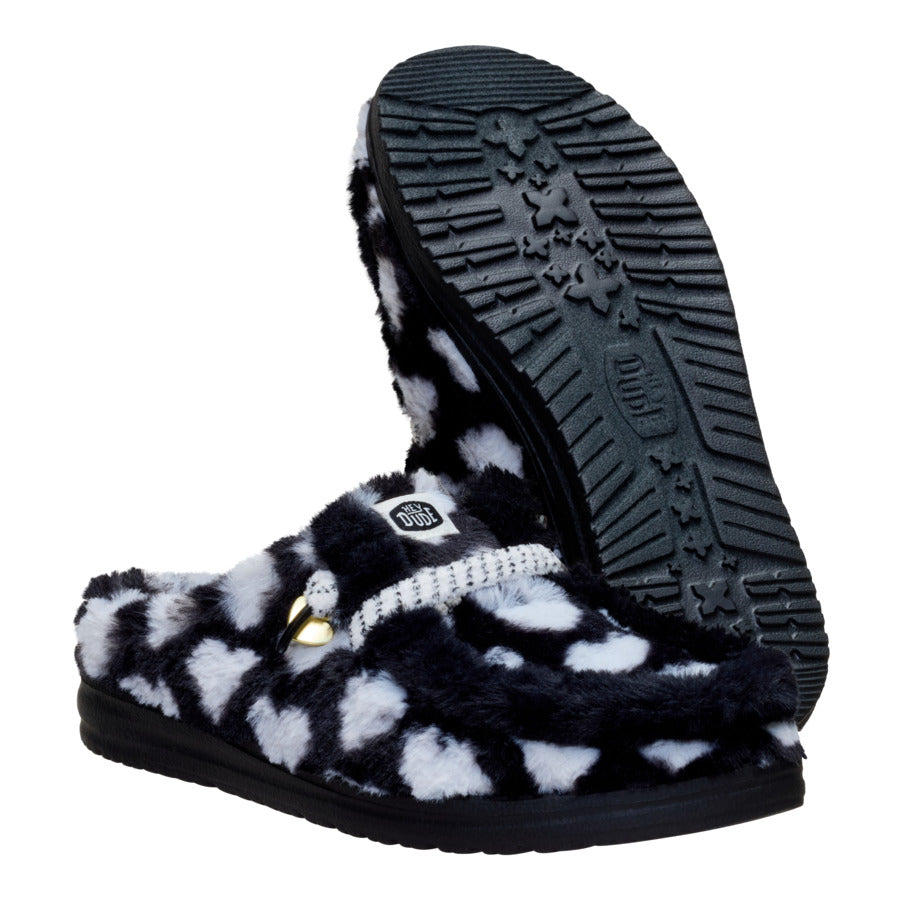 Wendy Slipper Hearts - Black/White - 4