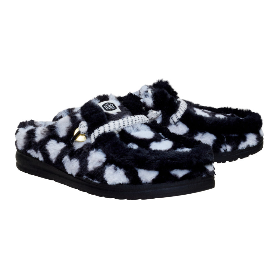 Wendy Slipper Hearts - Black/White - 3