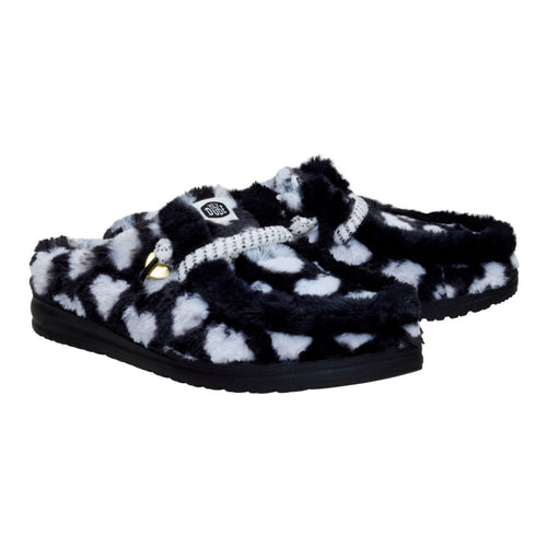 Wendy Slipper Hearts - Black/White - 3
