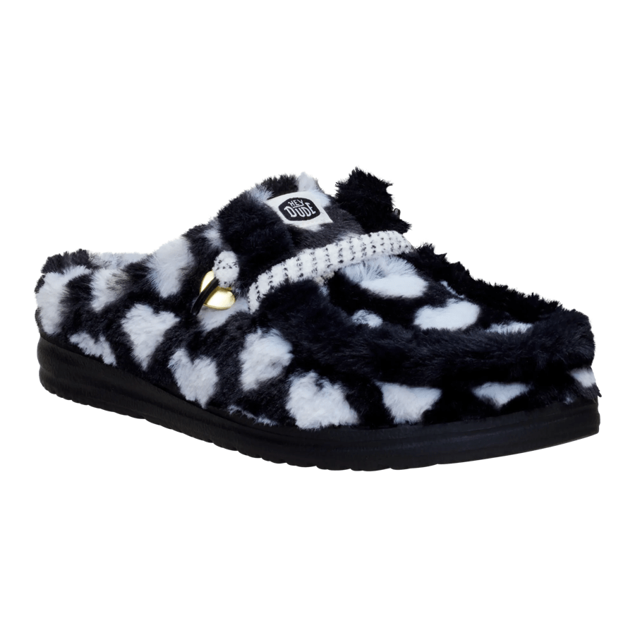 Wendy Slipper Hearts - Black/White - 7